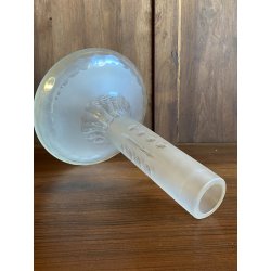 BOTTIGLIA  VASO VITTORIANO CRISTALLO SATINATO DECORO MOLATO BOLLI OVALI 34 cm/h