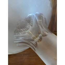 BOTTIGLIA  VASO VITTORIANO CRISTALLO SATINATO DECORO MOLATO BOLLI OVALI 34 cm/h