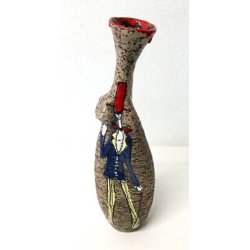 VASO SAN MARINO CERAMICA SMALTO POLICROMO SMALTATA EFFETTO SUGHERO DESIGN