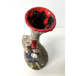 VASO SAN MARINO CERAMICA SMALTO POLICROMO SMALTATA EFFETTO SUGHERO DESIGN