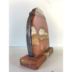 MINIATURA RITRATTO MADONNA BAMBINO CELLULOIDE CORNICE PIETRA DURA ARGENTO