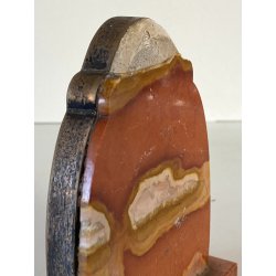 MINIATURA RITRATTO MADONNA BAMBINO CELLULOIDE CORNICE PIETRA DURA ARGENTO