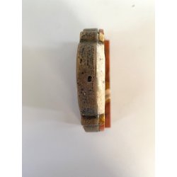 MINIATURA RITRATTO MADONNA BAMBINO CELLULOIDE CORNICE PIETRA DURA ARGENTO