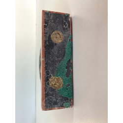 MINIATURA RITRATTO MADONNA BAMBINO CELLULOIDE CORNICE PIETRA DURA ARGENTO