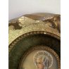 MINIATURA RITRATTO VERGINE MARIA in PREGHIERA CORNICE LEGNO VELLUTO