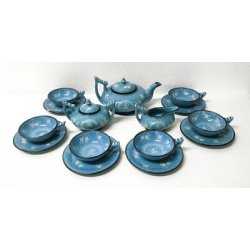 ANTICO SERVIZIO TÈ MENGARONI MAP PESARO CERAMICA DIPINTA DESIGN EPOCA 1940