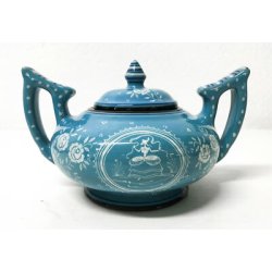 ANTICO SERVIZIO TÈ MENGARONI MAP PESARO CERAMICA DIPINTA DESIGN EPOCA 1940