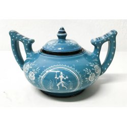 ANTICO SERVIZIO TÈ MENGARONI MAP PESARO CERAMICA DIPINTA DESIGN EPOCA 1940