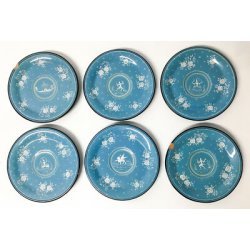 ANTICO SERVIZIO TÈ MENGARONI MAP PESARO CERAMICA DIPINTA DESIGN EPOCA 1940