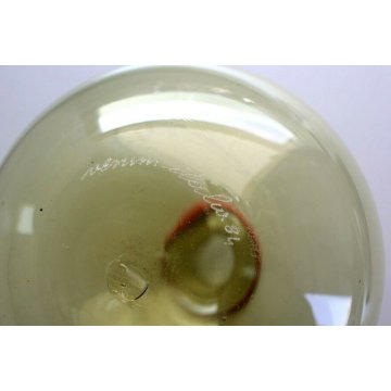 PICCOLO VASO BALLOTON FILO ROSSO FIRMATO Venini ITALIA 84 VETRO MURANO ART GLASS