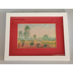 QUADRO OLIO Carlo Coppo DIPINTO PAESAGGIO NOVARA Alberi Prato Fiume MACCHIAIOLO
