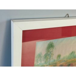 QUADRO OLIO Carlo Coppo DIPINTO PAESAGGIO NOVARA Alberi Prato Fiume MACCHIAIOLO