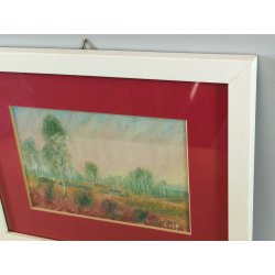 QUADRO OLIO Carlo Coppo DIPINTO PAESAGGIO NOVARA Alberi Prato Fiume MACCHIAIOLO