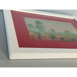 QUADRO OLIO Carlo Coppo DIPINTO PAESAGGIO NOVARA Alberi Prato Fiume MACCHIAIOLO