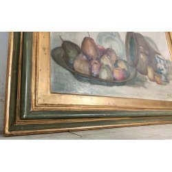 ANTICO QUADRO DIPINTO Marchetti NATURA MORTA FRUTTA VASO BOTTIGLIA OLD PAINTING