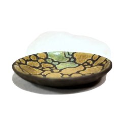 PIATTO CIOTOLA CERAMICA SMALTATA RAKU FIRMATO STILE SCANDINAVO EPOCA 1960 