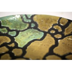 PIATTO CIOTOLA CERAMICA SMALTATA RAKU FIRMATO STILE SCANDINAVO EPOCA 1960 