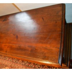 ANTICA CASSAPANCA LOMBARDA legno NOCE epoca 700 RINASCIMENTALE OLD WOOD CHEST