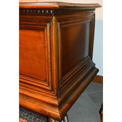 ANTICA CASSAPANCA LOMBARDA legno NOCE epoca 700 RINASCIMENTALE OLD WOOD CHEST
