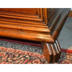 ANTICA CASSAPANCA LOMBARDA legno NOCE epoca 700 RINASCIMENTALE OLD WOOD CHEST