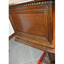 ANTICA CASSAPANCA LOMBARDA legno NOCE epoca 700 RINASCIMENTALE OLD WOOD CHEST