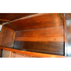 ANTICA CASSAPANCA LOMBARDA legno NOCE epoca 700 RINASCIMENTALE OLD WOOD CHEST