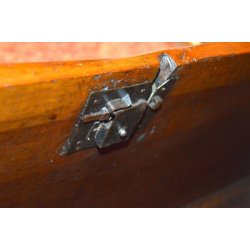 ANTICA CASSAPANCA LOMBARDA legno NOCE epoca 700 RINASCIMENTALE OLD WOOD CHEST