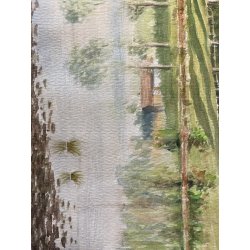 DISEGNO ACQUERELLO CARTONCINO G. Gagiardi PAESAGGIO CAMPAGNA ARONA LAGO MAGGIORE