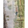 DISEGNO ACQUERELLO CARTONCINO G. Gagiardi PAESAGGIO CAMPAGNA ARONA LAGO MAGGIORE