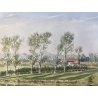 DISEGNO ACQUERELLO CARTONCINO G. Gagiardi PAESAGGIO CAMPAGNA ARONA LAGO MAGGIORE