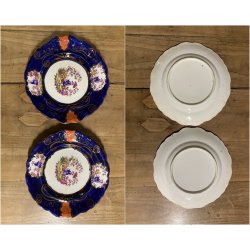 RARO ANTICO SET tè PORCELLANA 10Pers. 29Pz. DECORO ISTORIATO CHINOISERIE XIX sec