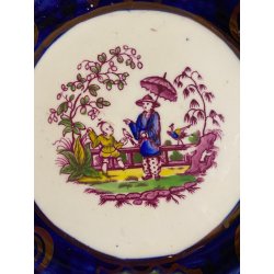 RARO ANTICO SET tè PORCELLANA 10Pers. 29Pz. DECORO ISTORIATO CHINOISERIE XIX sec