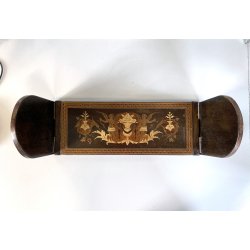 FERMALIBRI PIEGHEVOLE VITTORIANO LEGNO INTARSIATO DECORO NEOCLASSICO EPOCA '800