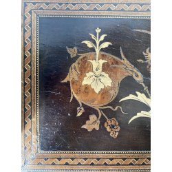 FERMALIBRI PIEGHEVOLE VITTORIANO LEGNO INTARSIATO DECORO NEOCLASSICO EPOCA '800