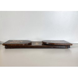 FERMALIBRI PIEGHEVOLE VITTORIANO LEGNO INTARSIATO DECORO NEOCLASSICO EPOCA '800