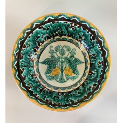 VASO CENTROTAVOLA BOWL CERAMICA La Fenice ALBISOLA DECORO UCCELLI