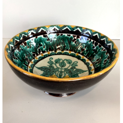 VASO CENTROTAVOLA BOWL CERAMICA La Fenice ALBISOLA DECORO UCCELLI