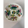 ANTICO PIATTINO PORCELLANA CINESE FAMILLE ROSE MOTIVO QUATTRO STAGIONI ø 13,5 cm