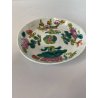 ANTICO PIATTINO PORCELLANA CINESE FAMILLE ROSE MOTIVO QUATTRO STAGIONI ø 13,5 cm