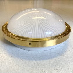 PLAFONIERA APPLIQUE Sigma DESIGN Sergio Mazza VETRO STAMPATO METALLO OTTONE ø 40