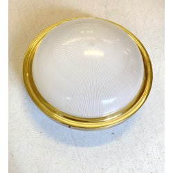 PLAFONIERA APPLIQUE Sigma DESIGN Sergio Mazza VETRO STAMPATO METALLO OTTONE ø 40