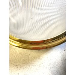 PLAFONIERA APPLIQUE Sigma DESIGN Sergio Mazza VETRO STAMPATO METALLO OTTONE ø 40