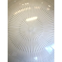 PLAFONIERA APPLIQUE Sigma DESIGN Sergio Mazza VETRO STAMPATO METALLO OTTONE ø 40