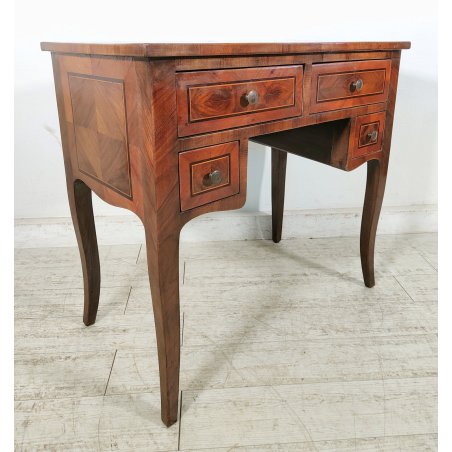 ANTICO SCRITTOIO Luigi XV EPOCA 1900 SCRIVANIA da CENTRO Legno Intarsiato DESK