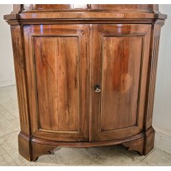 ANTICA ANGOLIERA epoca '900 LEGNO NOCE Vetrina 3 RIPIANI Mobile Angolo CANTONALE