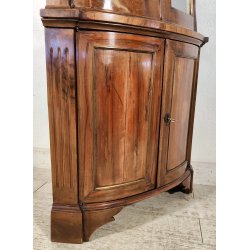 ANTICA ANGOLIERA epoca '900 LEGNO NOCE Vetrina 3 RIPIANI Mobile Angolo CANTONALE