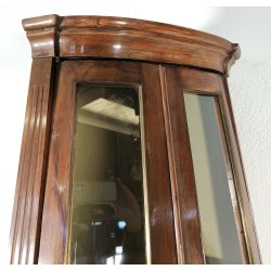 ANTICA ANGOLIERA epoca '900 LEGNO NOCE Vetrina 3 RIPIANI Mobile Angolo CANTONALE