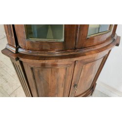 ANTICA ANGOLIERA epoca '900 LEGNO NOCE Vetrina 3 RIPIANI Mobile Angolo CANTONALE