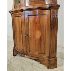 ANTICA ANGOLIERA epoca '900 LEGNO NOCE Vetrina 3 RIPIANI Mobile Angolo CANTONALE