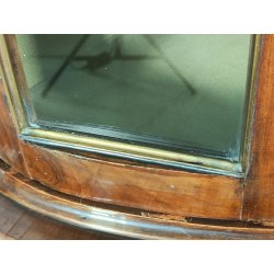 ANTICA ANGOLIERA epoca '900 LEGNO NOCE Vetrina 3 RIPIANI Mobile Angolo CANTONALE